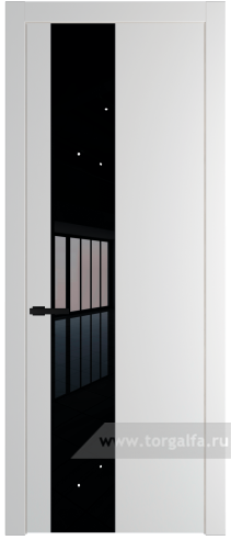 Дверь со стеклом ProfilDoors 19PW Lacobel Черный лак с молдингом Черный матовый (Крем Вайт (RAL 120-02))