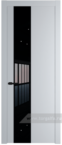 Дверь со стеклом ProfilDoors 19PW Lacobel Черный лак с молдингом Черный матовый (Лайт Грей (RAL 870-01))