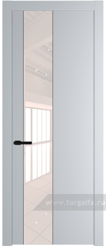Дверь со стеклом ProfilDoors 19PW Lacobel Перламутровый лак с молдингом Черный матовый (Лайт Грей (RAL 870-01))