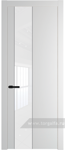 Дверь со стеклом ProfilDoors 19PW Лак классик с молдингом Черный матовый (Крем Вайт (RAL 120-02))
