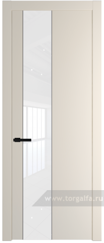 Дверь со стеклом ProfilDoors 19PW Лак классик с молдингом Черный матовый (Кремовая Магнолия (RAL 120-04))