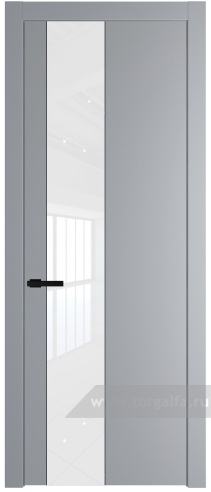 Дверь со стеклом ProfilDoors 19PW Лак классик с молдингом Черный матовый (Смоки (RAL 870-02))