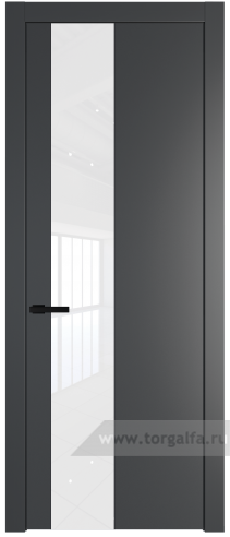 Дверь со стеклом ProfilDoors 19PW Лак классик с молдингом Черный матовый (Графит (Pantone 425С))