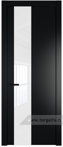 Дверь со стеклом ProfilDoors 19PW Лак классик с молдингом Черный матовый (Блэк)