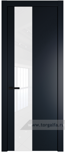 Дверь со стеклом ProfilDoors 19PW Лак классик с молдингом Черный матовый (Нэви Блу (RAL 7016))