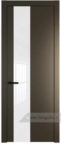 Дверь со стеклом ProfilDoors 19PW Лак классик с молдингом Черный матовый (Перламутр бронза)