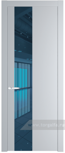 Дверь со стеклом ProfilDoors 19PW Зеркало Blue с молдингом Серебро (Лайт Грей (RAL 870-01))