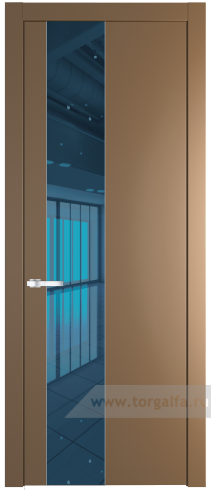 Дверь со стеклом ProfilDoors 19PW Зеркало Blue с молдингом Серебро (Перламутр золото)