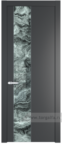 Дверь со стеклом ProfilDoors 19PW Атриум серебро с молдингом Серебро (Графит (Pantone 425С))