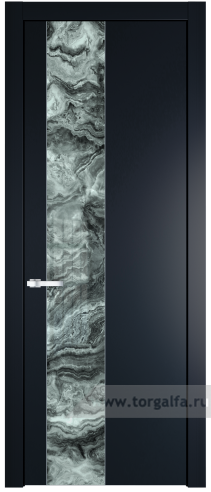 Дверь со стеклом ProfilDoors 19PW Атриум серебро с молдингом Серебро (Нэви Блу (RAL 7016))