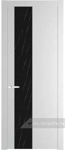 Дверь со стеклом ProfilDoors 19PW Неро мрамор с молдингом Серебро (Крем Вайт (RAL 120-02))