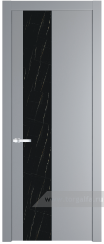 Дверь со стеклом ProfilDoors 19PW Неро мрамор с молдингом Серебро (Смоки (RAL 870-02))