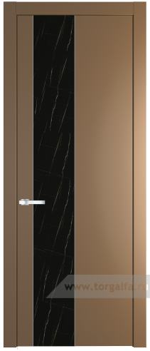 Дверь со стеклом ProfilDoors 19PW Неро мрамор с молдингом Серебро (Перламутр золото)