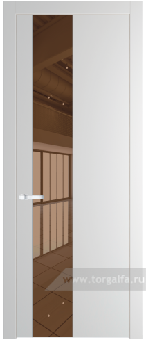 Дверь со стеклом ProfilDoors 19PW Зеркало Bronza с молдингом Серебро (Крем Вайт (RAL 120-02))