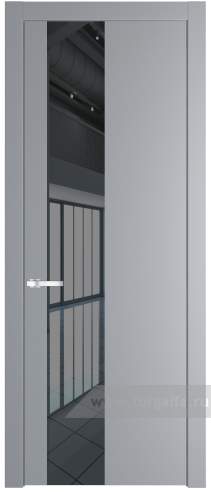 Дверь со стеклом ProfilDoors 19PW Зеркало Grey с молдингом Серебро (Смоки (RAL 870-02))
