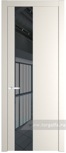 Дверь со стеклом ProfilDoors 19PW Зеркало Grey с молдингом Серебро (Перламутр белый)