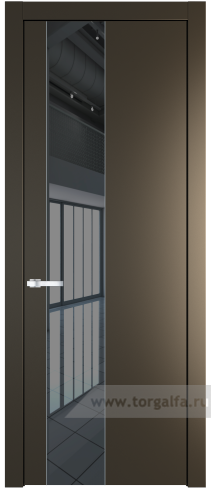 Дверь со стеклом ProfilDoors 19PW Зеркало Grey с молдингом Серебро (Перламутр бронза)
