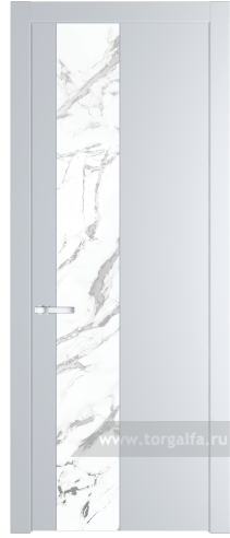 Дверь со стеклом ProfilDoors 19PW Нефи белый узор серебро с молдингом Серебро (Вайт (RAL 110 96 02))