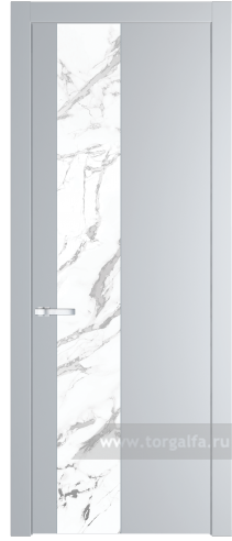 Дверь со стеклом ProfilDoors 19PW Нефи белый узор серебро с молдингом Серебро (Лайт Грей (RAL 870-01))