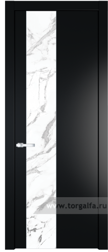 Дверь со стеклом ProfilDoors 19PW Нефи белый узор серебро с молдингом Серебро (Блэк)