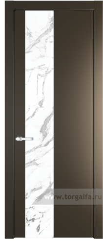 Дверь со стеклом ProfilDoors 19PW Нефи белый узор серебро с молдингом Серебро (Перламутр бронза)