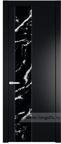Дверь со стеклом ProfilDoors 19PW Нефи черный узор серебро с молдингом Серебро (Блэк)