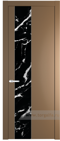 Дверь со стеклом ProfilDoors 19PW Нефи черный узор серебро с молдингом Серебро (Перламутр золото)
