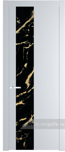 Дверь со стеклом ProfilDoors 19PW Нефи черный узор золото с молдингом Серебро (Вайт (RAL 110 96 02))