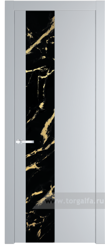 Дверь со стеклом ProfilDoors 19PW Нефи черный узор золото с молдингом Серебро (Лайт Грей (RAL 870-01))