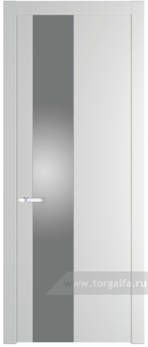 Дверь со стеклом ProfilDoors 19PW Lacobel Серебряный лак с молдингом Серебро (Крем Вайт (RAL 120-02))