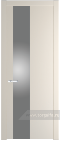 Дверь со стеклом ProfilDoors 19PW Lacobel Серебряный лак с молдингом Серебро (Кремовая Магнолия (RAL 120-04))