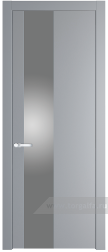 Дверь со стеклом ProfilDoors 19PW Lacobel Серебряный лак с молдингом Серебро (Смоки (RAL 870-02))