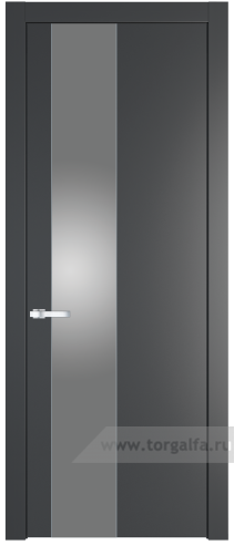 Дверь со стеклом ProfilDoors 19PW Lacobel Серебряный лак с молдингом Серебро (Графит (Pantone 425С))