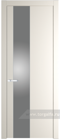 Дверь со стеклом ProfilDoors 19PW Lacobel Серебряный лак с молдингом Серебро (Перламутр белый)