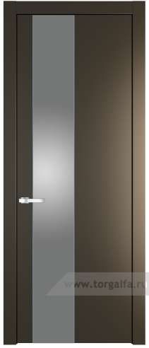 Дверь со стеклом ProfilDoors 19PW Lacobel Серебряный лак с молдингом Серебро (Перламутр бронза)
