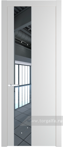 Дверь со стеклом ProfilDoors 19PW Зеркало с молдингом Серебро (Крем Вайт (RAL 120-02))