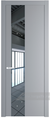 Дверь со стеклом ProfilDoors 19PW Зеркало с молдингом Серебро (Смоки (RAL 870-02))