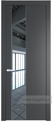 Дверь со стеклом ProfilDoors 19PW Зеркало с молдингом Серебро (Графит (Pantone 425С))