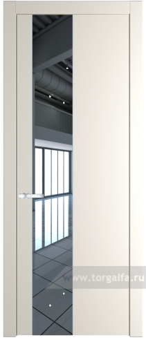 Дверь со стеклом ProfilDoors 19PW Зеркало с молдингом Серебро (Перламутр белый)