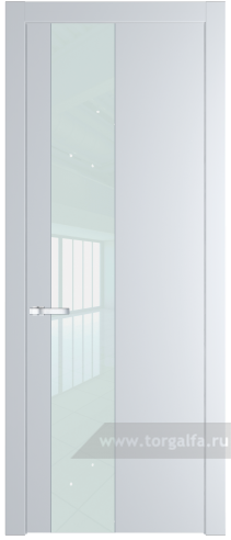 Дверь со стеклом ProfilDoors 19PW Lacobel Белый лак с молдингом Серебро (Вайт (RAL 110 96 02))