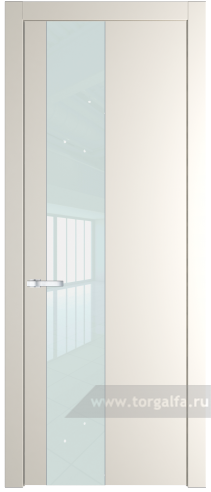Дверь со стеклом ProfilDoors 19PW Lacobel Белый лак с молдингом Серебро (Перламутр белый)