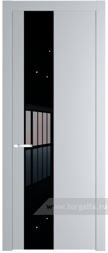 Дверь со стеклом ProfilDoors 19PW Lacobel Черный лак с молдингом Серебро (Лайт Грей (RAL 870-01))