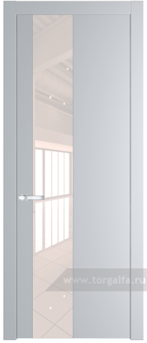 Дверь со стеклом ProfilDoors 19PW Lacobel Перламутровый лак с молдингом Серебро (Лайт Грей (RAL 870-01))