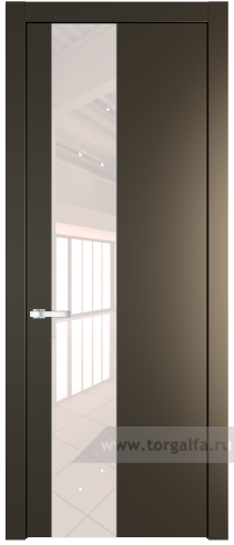 Дверь со стеклом ProfilDoors 19PW Lacobel Перламутровый лак с молдингом Серебро (Перламутр бронза)