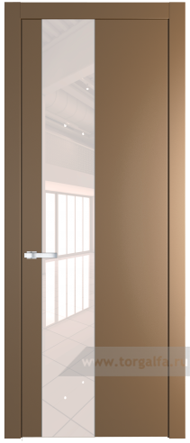 Дверь со стеклом ProfilDoors 19PW Lacobel Перламутровый лак с молдингом Серебро (Перламутр золото)