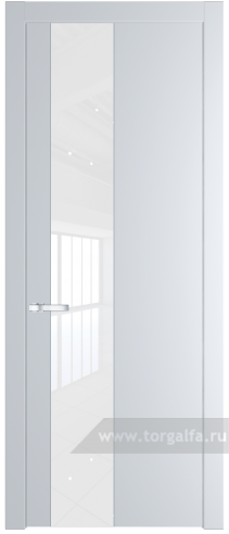 Дверь со стеклом ProfilDoors 19PW Лак классик с молдингом Серебро (Вайт (RAL 110 96 02))