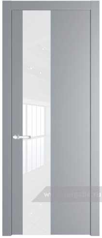 Дверь со стеклом ProfilDoors 19PW Лак классик с молдингом Серебро (Смоки (RAL 870-02))