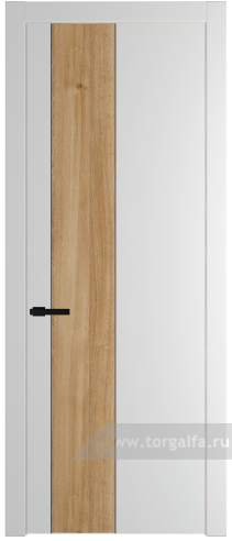 Глухая дверь ProfilDoors 19PW вставка Дуб Карамель с молдингом Черный матовый (Крем Вайт (RAL 120-02))