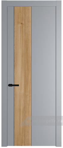 Глухая дверь ProfilDoors 19PW вставка Дуб Карамель с молдингом Черный матовый (Смоки (RAL 870-02))