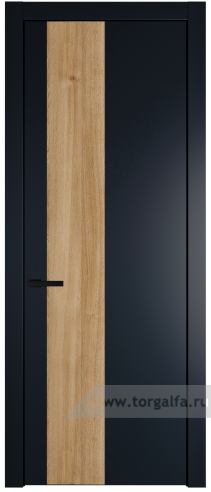 Глухая дверь ProfilDoors 19PW вставка Дуб Карамель с молдингом Черный матовый (Нэви Блу (RAL 7016))